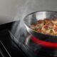 A JennAir induction cooktop in action