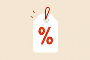 Graphic of a percent savings label.