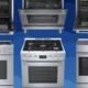 Comparison of Bosch ranges, including gas and induction models, featuring stainless steel finishes, spacious oven interiors, and advanced control panels.