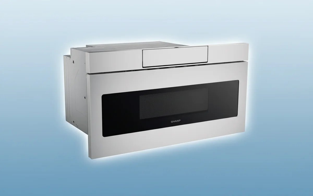 Built-in microwave installation showing flush-mount design in kitchen cabinetry