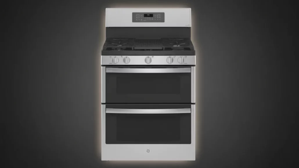 GE Profile PGB965YPFS 30-inch double oven gas range with fingerprint resistant stainless steel finish