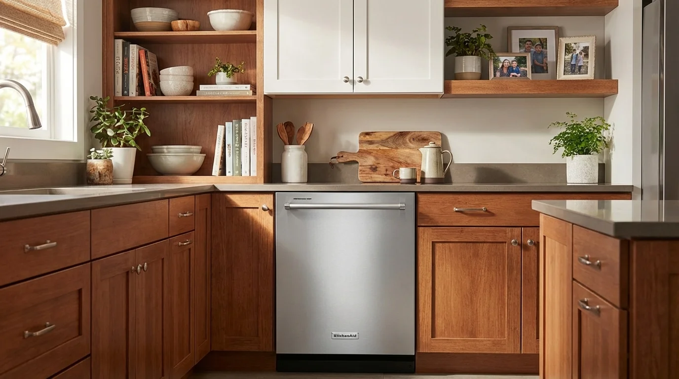 KitchenAid KDTM604KPS family-size dishwasher with 16 place settings and ProDry system