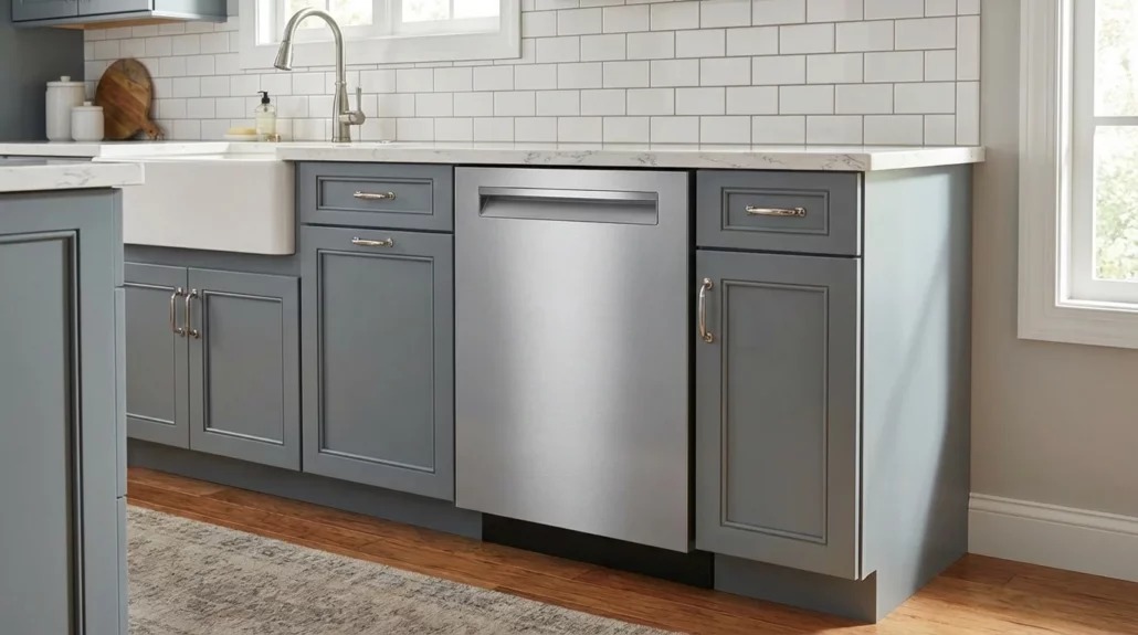 Bosch 500 Series SHP65DM5N dishwasher in transitional kitchen