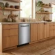 Bosch 800 Series SHP78CM5N dishwasher with pocket handle in organic modern kitchen