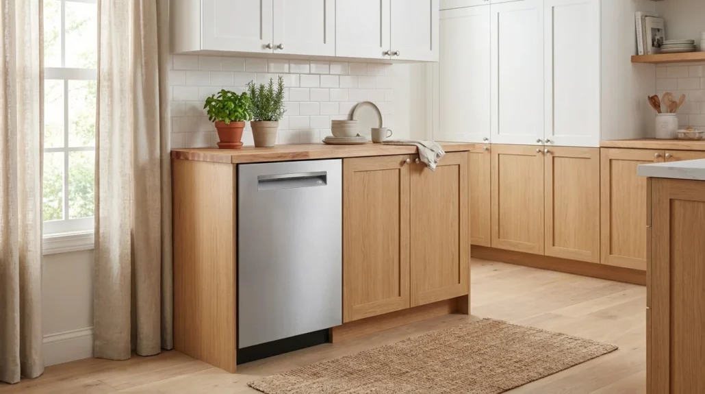 Bosch Benchmark SHP9PCM5N dishwasher in scandinavian kitchen