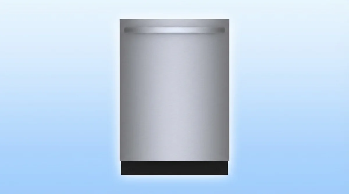 Bosch 800 Series dishwasher in stainless steel finish with recessed handle design