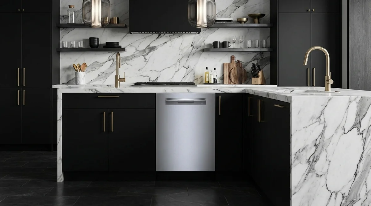 Bosch 800 Series SHP78CM5N dishwasher with pocket handle