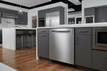 Bosch SHP65DM5N dishwasher in a modern showroom kitchen