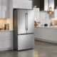 LG LF25H6200S stainless French-door refrigerator in a bright modern showroom kitchen