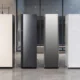 Four LG Styler steam closets in beige, dark mirror, mirror, and white finishes