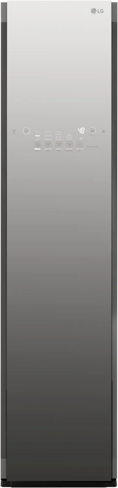 Closed LG S3MFBN with full-length mirror door and front touch controls