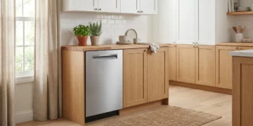Bosch Benchmark SHP9PCM5N dishwasher in scandinavian kitchen